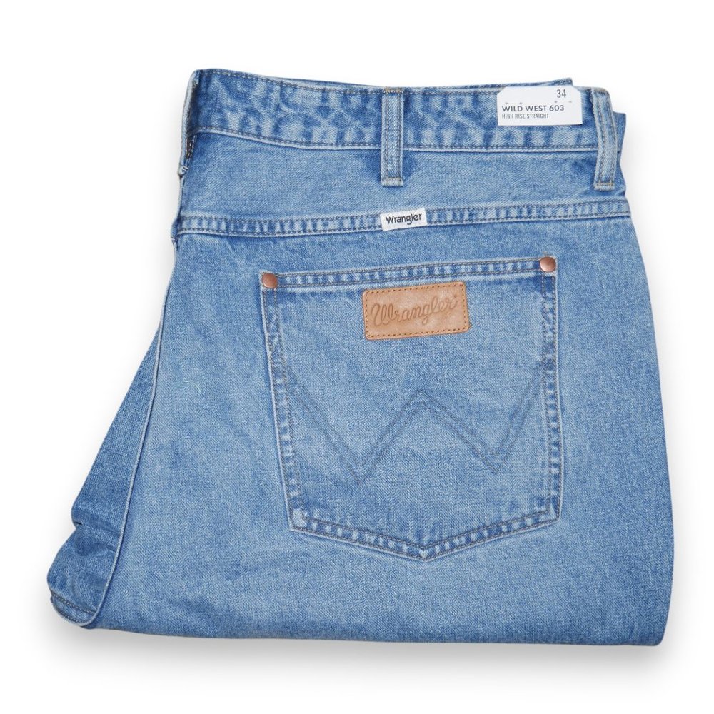 Wrangler Women's Wild West 603 High Rise Distressed Cropped Jeans Size 34x28 - Picture 12 of 16